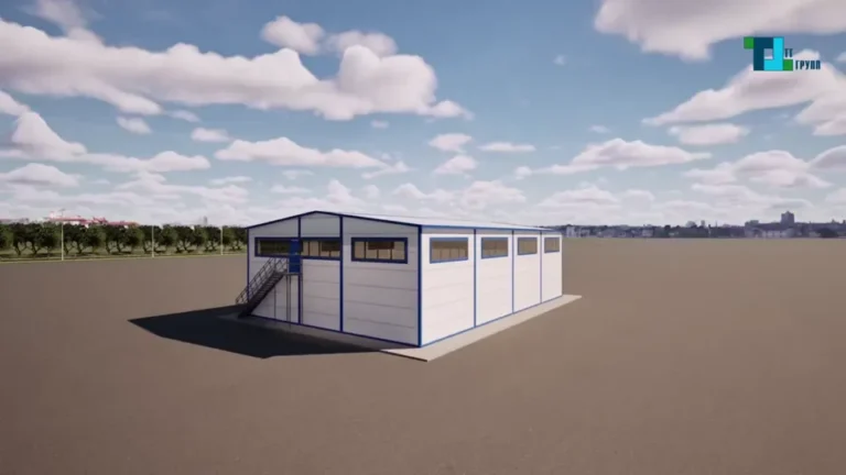 Склад из сэндвич-панелей в 3D: облёт здания до стройки